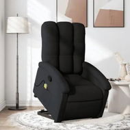 Detailed information about the product Stand up Massage Recliner Chair Black Fabric