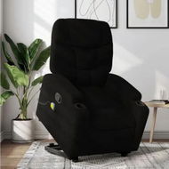 Detailed information about the product Stand up Massage Recliner Chair Black Fabric