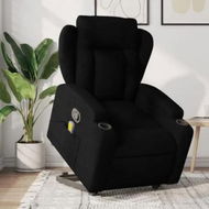 Detailed information about the product Stand up Massage Recliner Chair Black Fabric