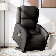 Detailed information about the product Stand up Massage Recliner Chair Black Fabric