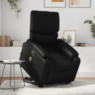 Detailed information about the product Stand up Massage Recliner Chair Black Faux Leather