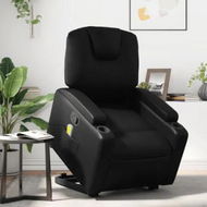 Detailed information about the product Stand up Massage Recliner Chair Black Faux Leather