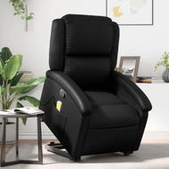 Detailed information about the product Stand up Massage Recliner Chair Black Faux Leather