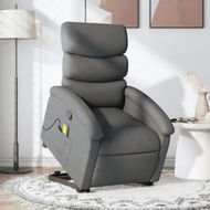 Detailed information about the product Stand up Massage Recliner Chair Dark Grey Fabric