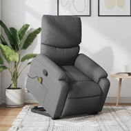 Detailed information about the product Stand up Massage Recliner Chair Dark Grey Fabric