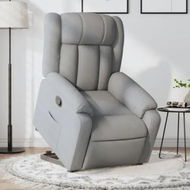 Detailed information about the product Stand up Massage Recliner Chair Light Grey Fabric