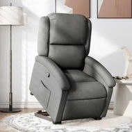 Detailed information about the product Stand up Recliner Chair Dark Grey Fabric