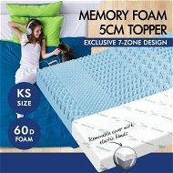 Detailed information about the product Starry Eucalypt KING SINGLE Memory Foam Mattress Topper 7 Zone 5cm COOL GEL