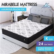 Detailed information about the product STARRY EUCALYPT Mattress Pillow Top Foam Bed King Size Bonnell Spring 24cm