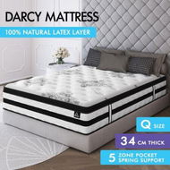 Detailed information about the product STARRY EUCALYPT Mattress Pocket Spring Queen Size Latex Euro Top 34cm 5 zone