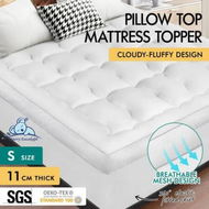 Detailed information about the product STARRY EUCALYPT Mattress Topper Pillowtop Mesh Bedding Mat Cover 11cm Single