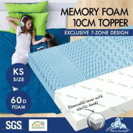 Detailed information about the product STARRY EUCALYPT Memory Foam Mattress Topper 7-Zone Cool Gel Bamboo 10cm KS