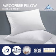 Detailed information about the product Starry Eucalypt Pillow Microfibre Cushion Twin Pack Soft Bed Hotel Home Set 70x40CM