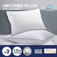 Detailed information about the product Starry Eucalypt Pillow Microfibre Cushion Twin Pack Soft Bed Hotel Home Set