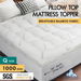 STARRY EUCALYPT Pillowtop Mattress Topper Bamboo Fibre Underlay Pad 7.5cm Queen. Available at Crazy Sales for $99.96