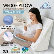 Detailed information about the product Starry Eucalypt Wedge Pillow Memory Foam Cool Gel BAMBOO Cover Cushion