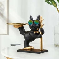 Detailed information about the product Statue Animal Sculpture Desk Storage Tray Art Crafts Entryway Key Holder Jewelry Earrings Tray for Bedroom Table Desk