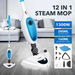 Steam Mop Cleaner 1300W 12-in-1 Handheld Steamer Multiple Function Floor Carpet Window Swivel Home Cleaning Hard Wood Tile Grout Upholstery Furniture. Available at Crazy Sales for $99.96