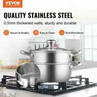 Detailed information about the product Steamer Pot 22cm Steamer Pot for Cooking with 3QT Stock Pot and Vegetable Steamer Large Capacity Stainless Steel Food Steamer Cookware with Lid