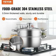 Detailed information about the product Steamer Pot 24 cm Steamer Pot for Cooking with 5QT Stock Pot and Vegetable Steamer Food-Grade 304 Stainless Steel Food Steamer Cookware with Lid