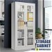 Steel Office Cabinet Filing Storage Shelf Lockable Tempered Glass Door Display Cupboard Rack Home Garage 185x90x40cm. Available at Crazy Sales for $249.97
