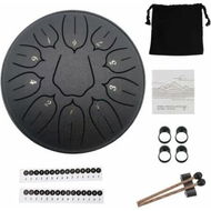 Detailed information about the product Steel Tongue Drum Percussion, 6 Inch 11 Notes Musical Instruments, Music Gifts for Family Friends (Black)