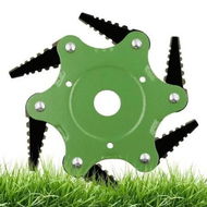 Detailed information about the product Steel Trimmer Head 6 Blades 65Mn Cutter Head Grass Trimmer Brush Weed Brush Cutting Head Garden Power Tool Accessories For Lawn Mower Color Green