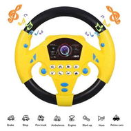 Detailed information about the product Steering Wheel Toy, Simulated Driving Controller Electric Early Learning Educational Sounding Toy Pretend Driving Seat Toys For Kids Age 3 Up, Yellow