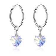 Detailed information about the product Sterling Silver Ring Fashion Crystal Pendant Earrings In Color/Platinum Plated.