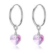 Detailed information about the product Sterling Silver Ring Fashion Crystal Pendant Earrings White/Platinum Plated.