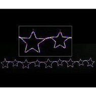 Detailed information about the product Stockholm Christmas Lights Ropelight LED Big Star Chain Multi 9pc 430x40cm Decor 7 Flashing Effects and Steady Glow Memory Controller Multi Colour LED