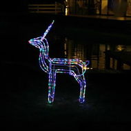 Detailed information about the product Stockholm Christmas Lights STANDING REINDEER Motif Lights 220 Multi Colour LEDs