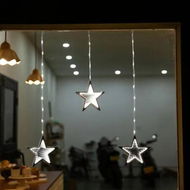 Detailed information about the product Stockholm Christmas Lights STAR Curtain Lights 240 Cool White LEDs Indoor