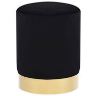 Detailed information about the product Stool Black and Gold Velvet