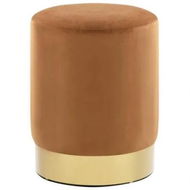 Detailed information about the product Stool Brown and Gold Velvet