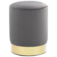 Detailed information about the product Stool Dark Grey and Gold Velvet