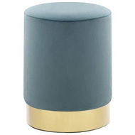 Detailed information about the product Stool Light Blue And Gold Velvet