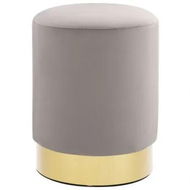 Detailed information about the product Stool Light Grey and Gold Velvet