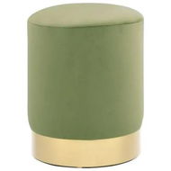 Detailed information about the product Stool Mustard Green and Gold Velvet