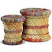 Stools with Chindi Details 2 pcs Multicolour Bamboo. Available at Crazy Sales for $179.95