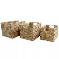 Detailed information about the product Storage Basket Set 3 Pieces Water Hyacinth