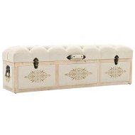 Detailed information about the product Storage Bench 110 cm Cream Solid Firwood and Fabric