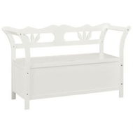 Detailed information about the product Storage Bench 126 Cm White Solid Fir Wood