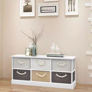 Detailed information about the product Storage Bench 6 Drawers Wood