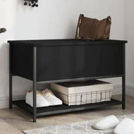 Detailed information about the product Storage Bench Black 70x42.5x47 cm Engineered Wood