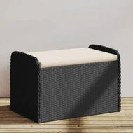 Detailed information about the product Storage Bench with Cushion Black 80x51x52 cm Poly Rattan