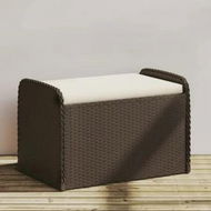 Detailed information about the product Storage Bench with Cushion Brown 80x51x52 cm Poly Rattan