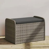 Detailed information about the product Storage Bench with Cushion Grey 80x51x52 cm Poly Rattan