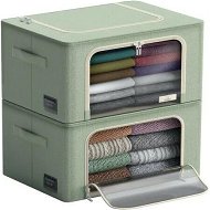 Detailed information about the product Storage Bins with Metal Frame - Stackable & Foldable Clothes Organizer Bags with Clear Window & Carry Handles Organization for Clothing(Green)