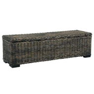 Detailed information about the product Storage Box 120 Cm Black Kubu Rattan And Solid Mango Wood